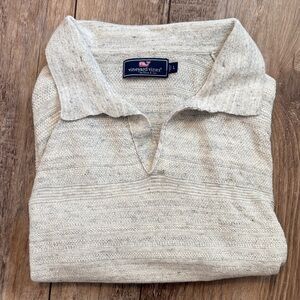 Vineyard Vines Light Grey Textured Polo